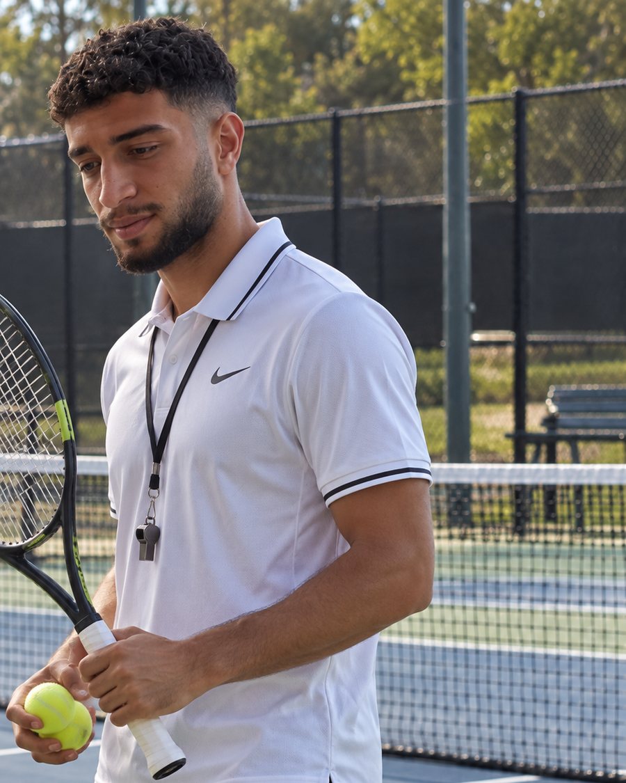 Halkalı Atakent tenis antrenörü Hakan Çakar kortta